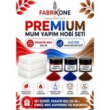 Premium Mum Yapım Hobi Seti - Parafin Wax 250 gr - 3'lü Toz Mum Boyası Seti - Kırmızı, Mavi, Kahverengi BKFABPW2503KMKH