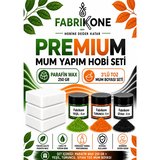 Premium Mum Yapım Hobi Seti - Parafin Wax 250 gr - 3'lü Toz Mum Boyası Seti - Yeşil, Turuncu, Siyah BKFABPW2503YTS