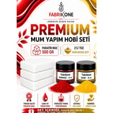 Premium Mum Yapım Hobi Seti - Parafin Wax 500 gr - 2'li Toz Mum Boyası Seti - Kırmızı, Sarı BKFABPW5002KSR