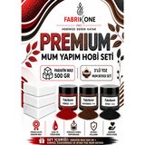 Premium Mum Yapım Hobi Seti - Parafin Wax 500 gr - 3'lü Toz Mum Boyası Seti - Kırmızı, Kahverengi, Siyah BKFABPW5003KKHS