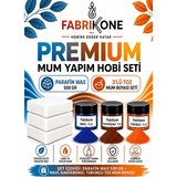 Premium Mum Yapım Hobi Seti - Parafin Wax 500 gr - 3'lü Toz Mum Boyası Seti - Mavi, Kahverengi, Turuncu BKFABPW5003MKHT