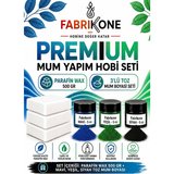 Premium Mum Yapım Hobi Seti - Parafin Wax 500 gr - 3'lü Toz Mum Boyası Seti - Mavi, Yeşil, Siyah BKFABPW5003MYS