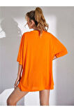 Kalp Baskılı Oversize Tshirt.