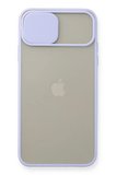 Newface Apple iPhone 11 Pro Max Kılıf Palm Buzlu Kamera Sürgülü Silikon - Lila
