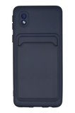 Newface Samsung Galaxy A01 Core Kılıf Kelvin Kartvizitli Silikon - Lacivert