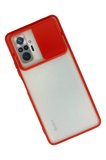 Newface Xiaomi Redmi Note 10 Pro Kılıf Palm Buzlu Kamera Sürgülü Silikon - Kırmızı
