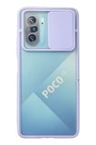 Newface Xiaomi Poco F3 Kılıf Palm Buzlu Kamera Sürgülü Silikon - Lila