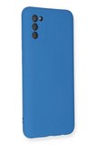 Newface Samsung Galaxy A03S Kılıf Nano içi Kadife Silikon - Mavi