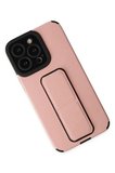 Newface Apple iPhone 13 Pro Max Kılıf Mega Standlı Silikon - Pudra