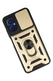 Newface Xiaomi Poco M5 Kılıf Pars Lens Yüzüklü Silikon - Gold