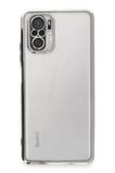 Newface Xiaomi Redmi Note 10 Kılıf Razer Lensli Silikon - Gümüş