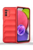 Newface Samsung Galaxy A03S Kılıf Optimum Silikon - Kırmızı