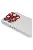 Newface Apple iPhone 13 Pro Max Pers Alüminyum Kamera Lens - Kırmızı
