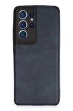 Newface Samsung Galaxy S21 Ultra Kılıf Loop Deri Silikon - Lacivert