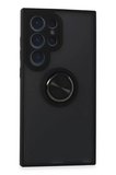 Newface Samsung Galaxy S24 Ultra Kılıf Montreal Yüzüklü Silikon Kapak - Siyah