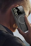 Newface Samsung Galaxy S25 Kılıf Joy Lens Standlı Kapak - Mor
