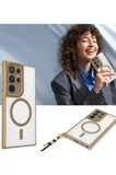 Newface Samsung Galaxy S23 Ultra Kılıf Enka Magsafe Silikon Kılıf - Şeffaf