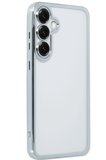 Newface Samsung Galaxy S25 Kılıf Razer Lensli Silikon - Gümüş