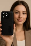 Newface Xiaomi Redmi Note 14 4G Kılıf Sara Kartvizitli Deri Kılıf - Siyah