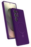 Newface Samsung Galaxy S23 Ultra Regal Magsafe Standlı Kapak - Derin Mor