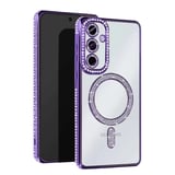 Newface Samsung Galaxy A55 5G Joke Simli Magneticsafe Kılıf - Derin Mor