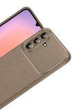Newface Samsung Galaxy A56 Kılıf Auto Focus Karbon Kapak - Kahverengi