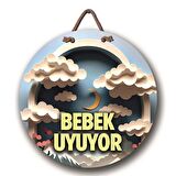 Bebeloya Sevimli Erkek Bebek Uyuyor Kapı & Duvar Süsü - Odasını Tamamla