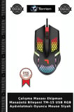 Çalışma Masası Ekipman Masaüstü Bileşeni TM-15 USB RGB Aydınlatmalı Oyuncu Mouse Siyah