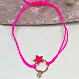 Gümüş Neon Renkli İpli Yıldız Bileklik