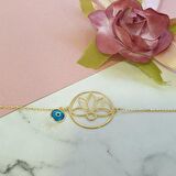 Gümüş Lotus Çiçeği Bileklik