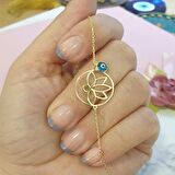 Gümüş Lotus Çiçeği Bileklik