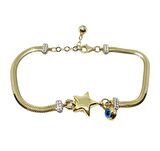 Gözlü Yıldız Balık Sırtı Altın Bileklik 14 Ayar