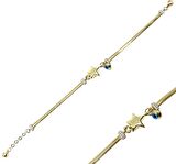 Gözlü Yıldız Balık Sırtı Altın Bileklik 14 Ayar