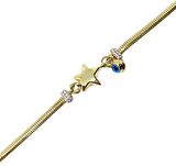 Gözlü Yıldız Balık Sırtı Altın Bileklik 14 Ayar