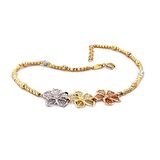 Kabartmalı Çiçek Desen Altın Bileklik Dorikalı 14 Ayar