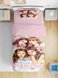 Black Pink 3D Dijital Baskılı Tek Kişilik Nevresim Takımı Genç Odası