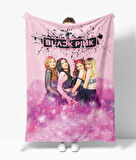 Black Pink Desenli Dijital Baskılı Polar TV Battaniyesi