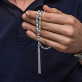 BlackCraft Gümüş Arpa Kesim Erkek Tesbih (BC-C52F98)