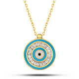 BlackCraft Gümüş Gold Nazar Boncuğu Kadın KolyeGümüş Gold Nazar Boncuğu Kadın Kolye (BC-1D7EC9)