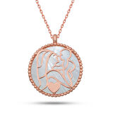 BlackCraft Gümüş Fosforlu Rose Anne Çocuk Sevgisi Kadın Kolye (BC-67AD09)
