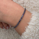 BlackCraft Gümüş Mor Zirkon Taşlı Su Yolu Kadın Bileklik (BC-F9AD5E)