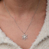 BlackCraft Gümüş Manolya Çiçeği Kar Tanesi Kadın Kolye (BC-124B56)