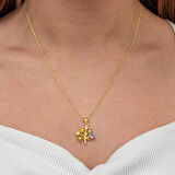 BlackCraft Gümüş Gold Renkli Hayat Ağacı Kadın Kolye (BC-47F4F1)