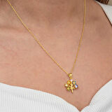 BlackCraft Gümüş Gold Renkli Hayat Ağacı Kadın Kolye (BC-47F4F1)