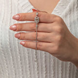 BlackCraft Gümüş Altıgen Baget Taşlı Kadın Bileklik (BC-252A7D)