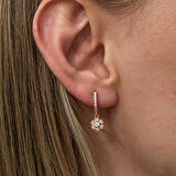 BlackCraft Gümüş Sallantılı Rose Minimal Çiçek Kadın Küpe (BC-89D6CC)