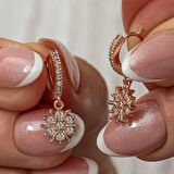 BlackCraft Gümüş Rose Sallantılı Güneş Kadın Küpe (BC-E99C16)