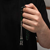 BlackCraft Gümüş Püskül Sıkma Kehribar Tesbih (BC-2EE3B4)