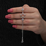 BlackCraft 925 Ayar Gümüş Yıldız Nazarlı Kadın Bileklik (BC-5E94BB)