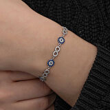 BlackCraft ​Gümüş Nazar Boncuklu Sonsuzluk Kadın Bileklik (BC-5DD226)